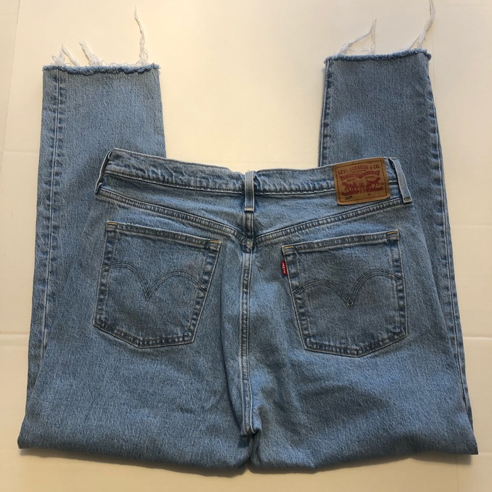 Levi’s 501S Skinny High Rise Button Fly Raw Hem Jeans Size 32 - Picture 3 of 8
